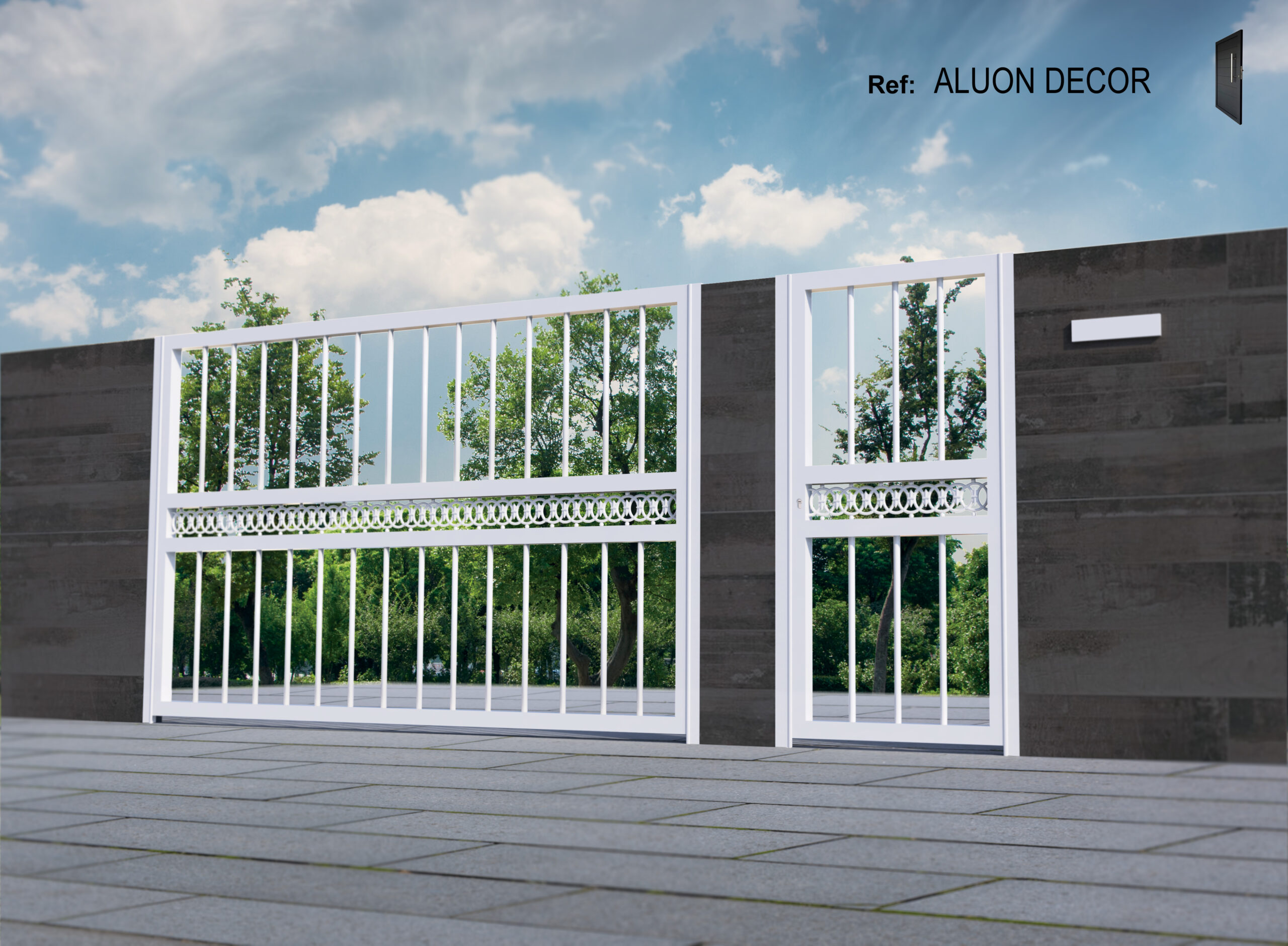 Puerta corredera aluminio soldado Modelo Decor